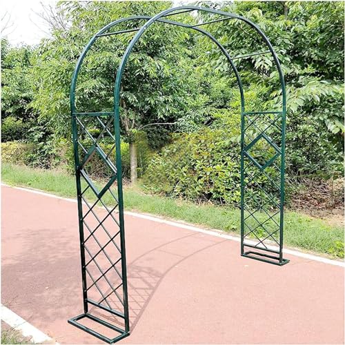 GFSGHZZ Galvanized Metal Rose Trellis Arch - Sturdy Freestanding Garden Archway for Climbing Plantsideal for Rose Bushes and Vinesoutdoor Det,Green-W240Xh230Cm