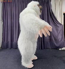 2.6m high White Inflatable King Kong Gorilla Costume for Adult Halloween Plush Furry Suit