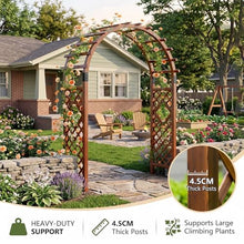 MBBTAG Wood Garden Arch Trellis for Climbing Plants Outdoor, Heavy Duty Garden Arbor Archway Trellis with Ground Anchors for Roses Vines Lawn Pathway and Wedding Decor(180x50x250cm)