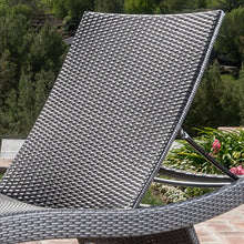Christopher Knight Home 592 Salem Outdoor Grey Wicker Adjustable Chaise Lounge With Blue Cushion (Set Of 2)