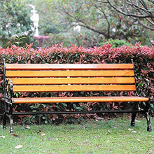 EESHHA Garden Bench - Outdoor Park Bench, Courtyard Cast Aluminum Chair, 2-3 Seats, Solid Wood, Waiting & Rest Area