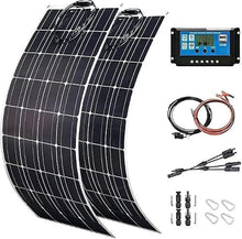 KZZAAO 400 Watt Solar Panel Kit 2Pcs 200W Flexible Monocrystalline Solar Panel with Charge Controller Portable Photovoltaic Panels