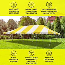 Party Tents Direct 20' x 40' Weekender Pole Canopy, Yellow & White Top