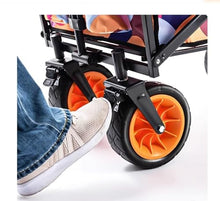 BIOMICE Collapsible Wagon Folding Garden Trolley Cart Heavy Duty Wagon Shopping Cart for Outdoor Camping Beach Pull Truck with 4 Wheels Garden Cart