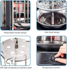 KJLYLPP Electric Rotating Vertical Rotisserie Grill,1380w Black BBQ Kitchen Doner Kebab,Chicken Gyros Fish,CookingVegetable Barbecue Cookware Machine Skewer Cooker