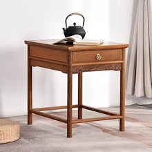 GKOKG Coffee Tables Wooden Small Tea Table Sofa Side Chinese Style Square Balcony Cabinet