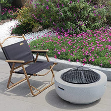 Garden Fire Pit Grill Bowl Grill Barbecue Rack Outdoor Fire Pit Garden Wood Burning Fire Pit BBQ Grill Table - 23“, Outdoor Wood Burning Fire Bowl with Spark Screen Cover and Poker