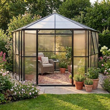 Garvee 12x10x8 FT Greenhouse, Outside Aluminum Polycarbonate Walk-in Kit
