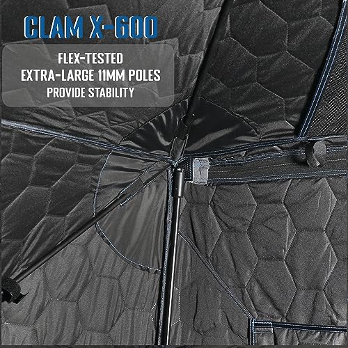 CLAM X-600 Portable 6 Person Thermal Hub Shelter Tent for Ice Fishing