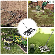 Aikimfuly Golf Garden Grass Lawn Leveling Rake, Level Lawn Stainless Steel Flat Sand Crusher Heavy Duty Leveler Soil Tool for Yard Golf with Stainless Steel Pole Green La