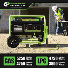 Green-Power America 5250W Dual Fuel Portable Generator - Gas or Propane Powered - Heavy-Duty 223cc Engine - Home Backup & RV Ready - 120V/240V AC Output - 4250 Running Watts