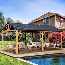 ANTSKU 12'x20' Hardtop Gazebo Yellow Brown