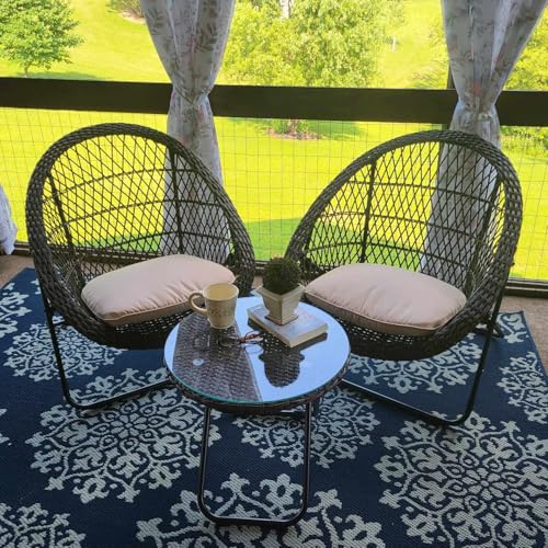 3 Piece Folding Outdoor Patio Bistro Set, Patio Furniture Sets with Table and Chairs for Garden, Backyard, Porch, Patio - Patio Conversation Set