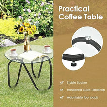 DUYHBAWRS 3PCS Patio Rattan Furniture Set Conversational Sofa Coffee Table Garden