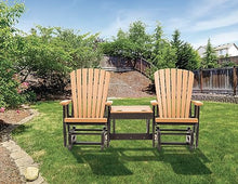 EcOasis Grand Lake Amish Crafted Poly Outdoor Adirondack Double Glider (Cedar on Black)