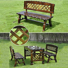 ERoomQ Outdoor GThe Bench,47in Park GThe Bench Wood Retro Solid Wood Seat, Courtyard 2-3 Seat Weatherproof Porch Chair Bench, Outdoor Table and Chair Set (1 Table and 1 Chair)