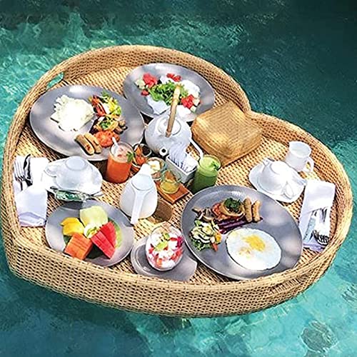Floating Drink Holder, Tray Large Food Drink Containers Beer Table Pool Cooler Serving Bar for Swimming Pool Party and Hot Tub, Yellow
