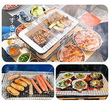 ocpcrn Japanese Barbecue Charcoal Grill Hibachi Ceramic Clay Grill Rectangular Tabletop Charcoal Stove Yakatori Charcoal Cooker with Food Tong for Camping Or Home