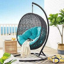 Modway EEI-739-TRQ-SET Encase Swing Outdoor Patio Lounge Chair, With Stand, Turquoise
