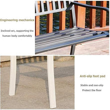 ERoomQ Outdoor GThe Bench,Outdoor GThe Patio Bench for Your Leisure Time,Outdoor Cast Iron Bench Seat, 2-Seater Lounge Bench with Backrest and Armrests