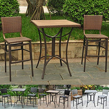 International Caravan Barcelona Set of Three Resin Wicker/Aluminum Bar Bistro Set - 4215-S3-ABN