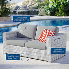 Modway Convene Outdoor Patio Loveseat in Light Gray Gray