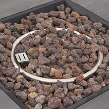 Christopher Knight Home Ellington Outdoor Square Gas Fire Pit, Grey with Wood Pattern