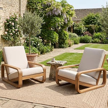 Christopher Knight Home Tustin Acacia Wood Lounge Chair Outdoor Set of 2 with Removable Cushion, Solid Wood Patio Accent Chair with Cushion, Patio Furniture Set Sofa Chair, Light Teak+Beige