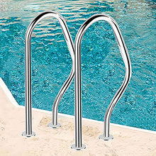 MSHOSAC Pool Handrail Pool Safety Handrails Pool Railing Pool Hand Rail No Pre-Embedded Mounted Stainless Steel Pool Stair Rail (Thickness 1.2mm)