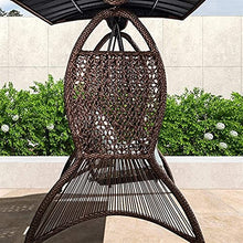 HAOKAZLBR Large Outdoor Porch Swing Garden Patio Swing Chair Porch Swing with Stand Outside Furniture Outdoor Sunshade Swing Chair, Rattan Adjustable Ceiling with Cushion Armchair