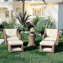 Merax Luxury Swivel Rocker High Back Patio Chair Set 5 Piece Beige