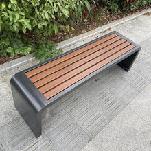 Sunyongfly Outdoor Garden Bench, Stainless Steel Bench,Park Bench,Wooden seat, for Squares, Parks, and Residential Areas(Size:120cm)