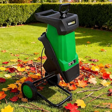 SAIYERUS 2400W Electric Wood Chipper, Corded Shredder & Efficient Mulcher, with 50L Collection Bag and Push Stick, Double Sided Blade System, for Yard Waste Branches Grass and Leaves, 20:1 Reduction
