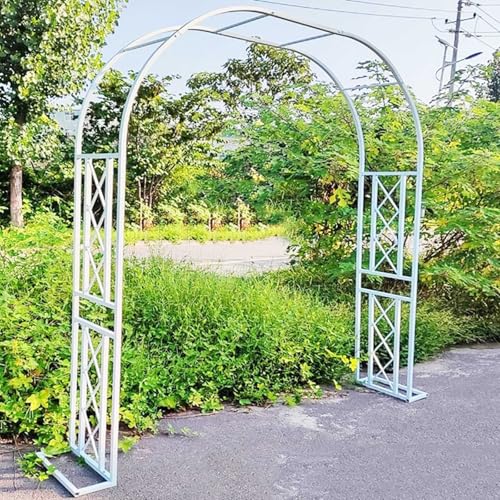 GFSGHZZ Metal Garden Arch Trellis for Climbing Plants - Sturdy Tubular E 220X230X40Cm - T for Backyardlnpatiocourardweddings,White-340X230X40Cm