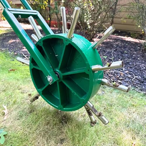Landzie - Rolling Lawn Aerator Duo, Manual Core Plug Aerator