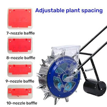 Joytar Manual Seeder Hand-Push Garden Seeder Roller Seeding and Fertilizer Applicator Metal Wheel hubs Adjustable Plant spacing for Gardens and farmland(16-Hole)
