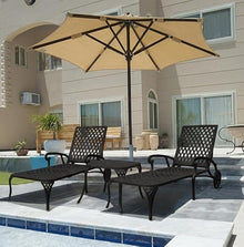 KEIKI Chaise Lounge Chair Outdoor Set of 2, Aluminium Cast Patio Lounge