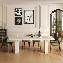 French Monet Garden Travertine Sintered Stone Dining Table Rectangular