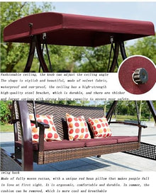 uhyOHF Outdoor Garden Swing Chair Courtyard Porch Swing Ceiling Swing Iron Three-Person Swing Chair Suitable for Balcony Backyard (