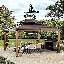 Garden Weathervane Outdoors Weather Vane Metal Wind Vane Farm Scene Mount Yard Roof Decor Indicating Wind Direction Measuring Tool (Knight) (Cleaner)