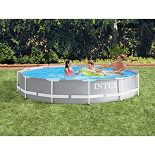 Intex 26711EH Prism Frame 12 Foot x 30 Inch Round Above Ground Outdoor Swimming Pool with 48" Ladder and 120V 530 GFCI Cartridge Filter Pump
