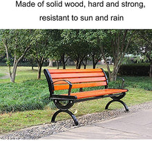 KYTGFH Garden Benches, Patio Bench Park Bench Outdoor Conversation Couch, Garden Terrace Benches, Outdoor Park Benches with Backrest Armrests, Outdoor Anticorrosive Wood Cast Iron Benche,120cm