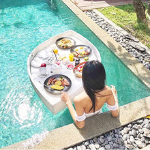 Floating Pool Tray, Willow Leaf Floating Plate Rattan Woven, Swimming Pool Floats for Adults for Sandbars, Spas, Bath, and Parties,White