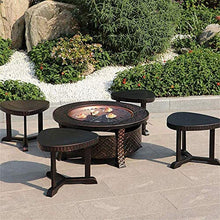 SLGGPJBU Outdoor Fire Pit Large Bonfire Wood Burning Patio & Backyard Firepit for Outside with Round Spark Screen, Fireplace Poker and Metal Grate