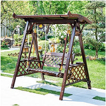 KYTGFH Patio Swing Porch Hang Club Bench Chair,3 Person Outdoor Patio Swing Chair,Wooden Porch Glider Swing Chair Outdoor Swing Chair Bench Suitable for Poolside,Balcony