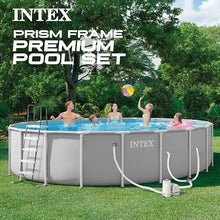 INTEX Prism Frame 20ft x 52in Round Above Ground Swimming Pool Set w/Pump