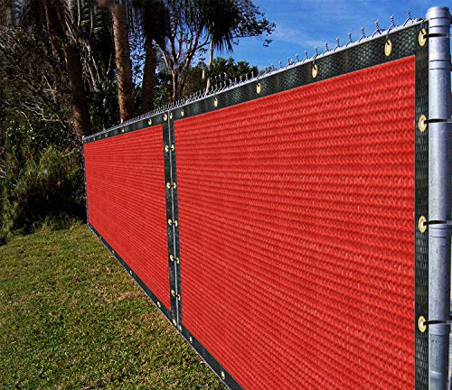Ifenceview 16' x 5' to 16' x 80' Patio Top Canopy Awning Fence Privacy Screen Driveway Carport Barn Kennel Yard Garden Plants Crops Shade Cloth Mesh Net Pergola Gazebos Cover (16' x 72', Red)