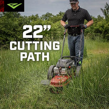 Earthquake Walk-Behind String Mower, Hurricane Cutting Head, 160cc 4-Cycle Viper Engine, Grab-N-Go Bail, 22” Cutting Diameter, Extra-Wide 2.5" x 14.5” Airless Wheels, Adjustable Handlebar, 47325