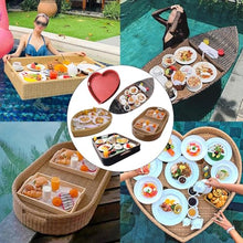Pnpaea Floating Tray for Pool, Round Serving Tray for Swimming Pool Floats, for Hot Tub, Hot Spring, Beach Party, Pool Serving Drinks, Brunch Oval-White
