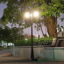 Post Lights Outdoor 2-Head Traditional Victoria High Pole Landscape Street Light Aluminum Glass Outdoor Patio Lawn Lighting Pillar Lamp IP55 Waterproof Garden Courtyard Column Post Light Pillar L